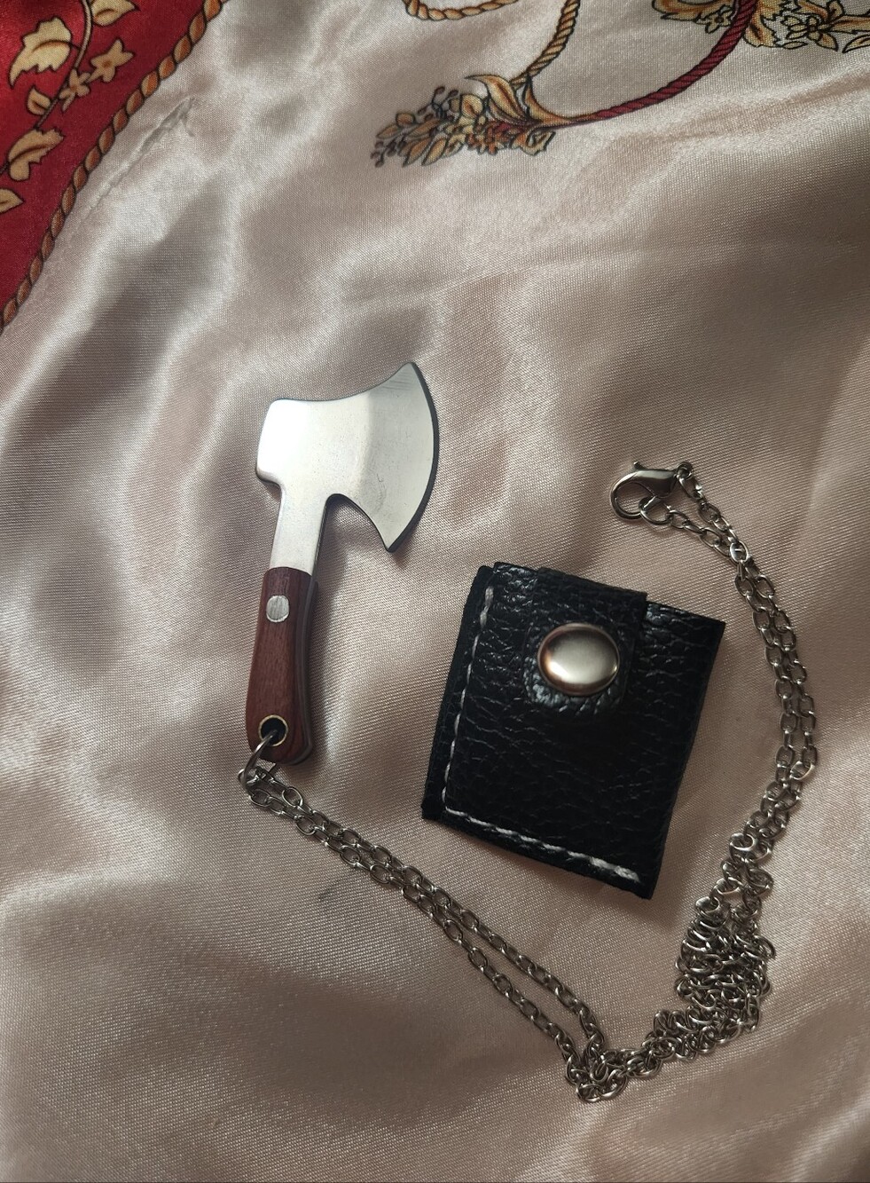 Miniature Axe Necklace & Keychain 🪵 Tiny Hatchet Tool + Sheath